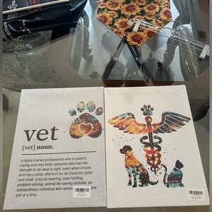 BRAND NEW - 2 Veterinary Themed Canvas Prints 12x15 inches